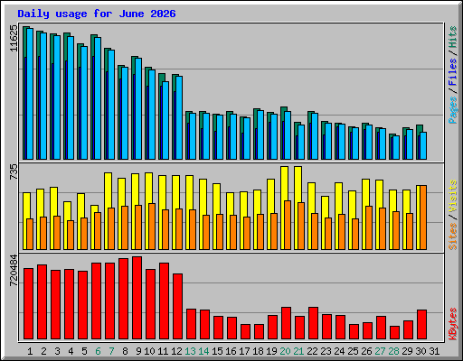 Daily usage for June 2026