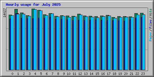 Hourly usage for July 2025